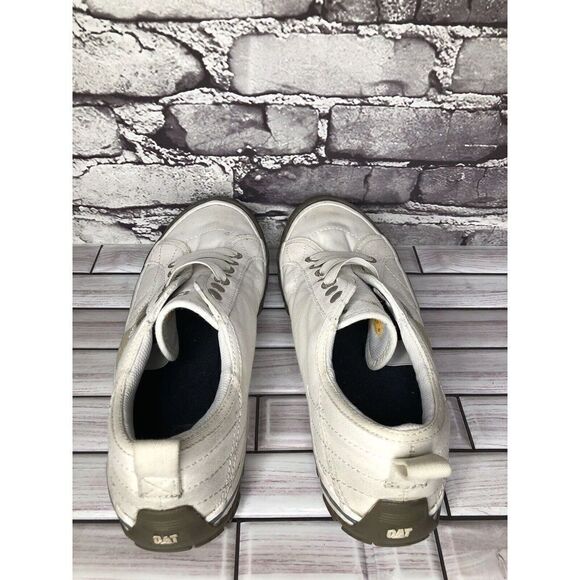 Caterpillar CAT Ivory Canvas Fabric Lace Low Top Work Shoes Men’s Sz 8M US/41EU - Picture 8 of 16